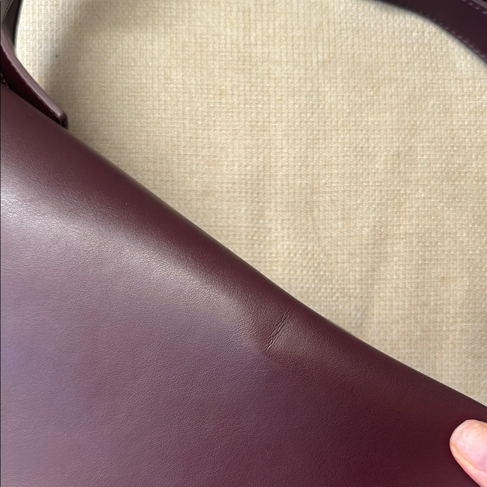 Zara Crescent Half Moon Burgundy Hobo Bag - Picture 7 of 10
